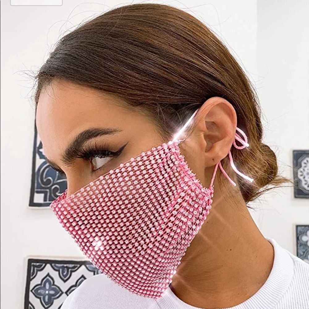 Light Pink Bling Mask - Picture 7 of 9